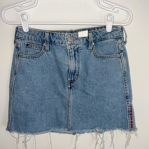 Calvin Klein Y2K Denim Blue Mini Skirt size 25 - Picture 1 of 10